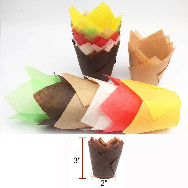 50Pcs Cup Cake Paper Oilproof Cupcake Liner Baking Muffin Box Bakeware Decorating Tool Muffin Wrap Cases  Kitchen Accessories