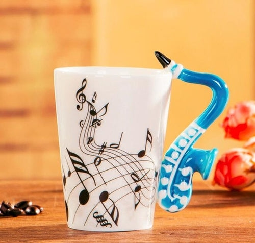 Creative Music Violin Style Guitar Ceramic Mug