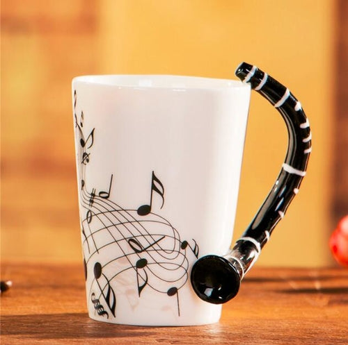 Creative Music Violin Style Guitar Ceramic Mug