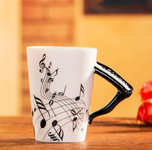 Creative Music Violin Style Guitar Ceramic Mug