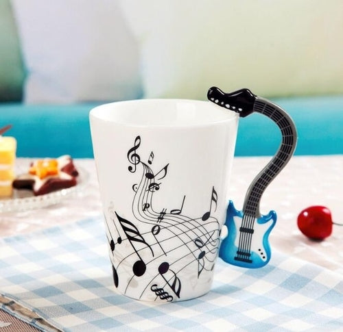 Creative Music Violin Style Guitar Ceramic Mug