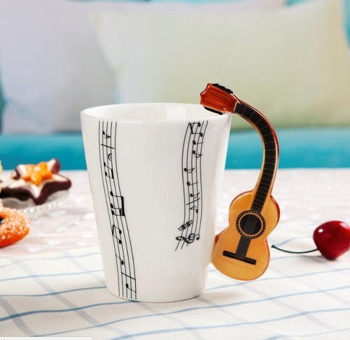 Creative Music Violin Style Guitar Ceramic Mug