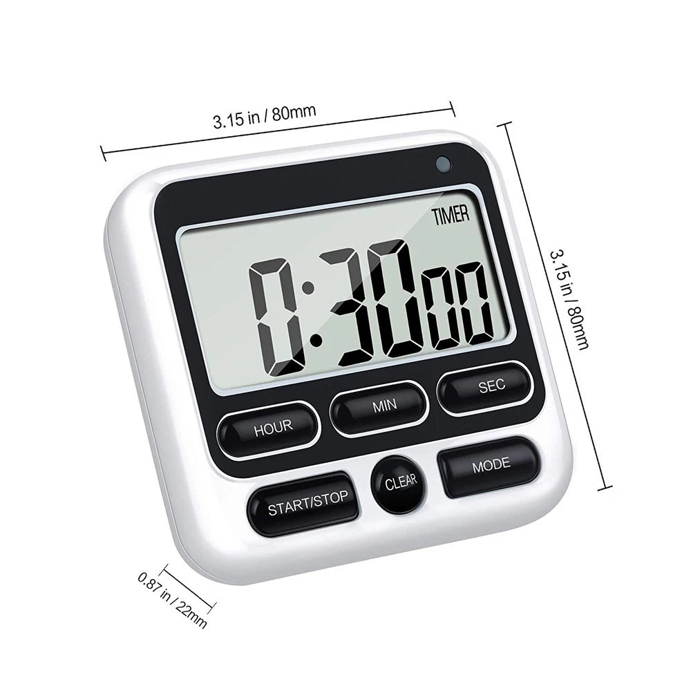 Kitchen Digital Timer LCD Display Electronic Timer Alarm Clock Cooking