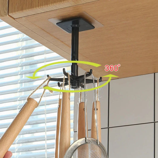 Kitchen Hook Multi-Purpose With 6 Hooks 360 Degrees Rotated Rotatable