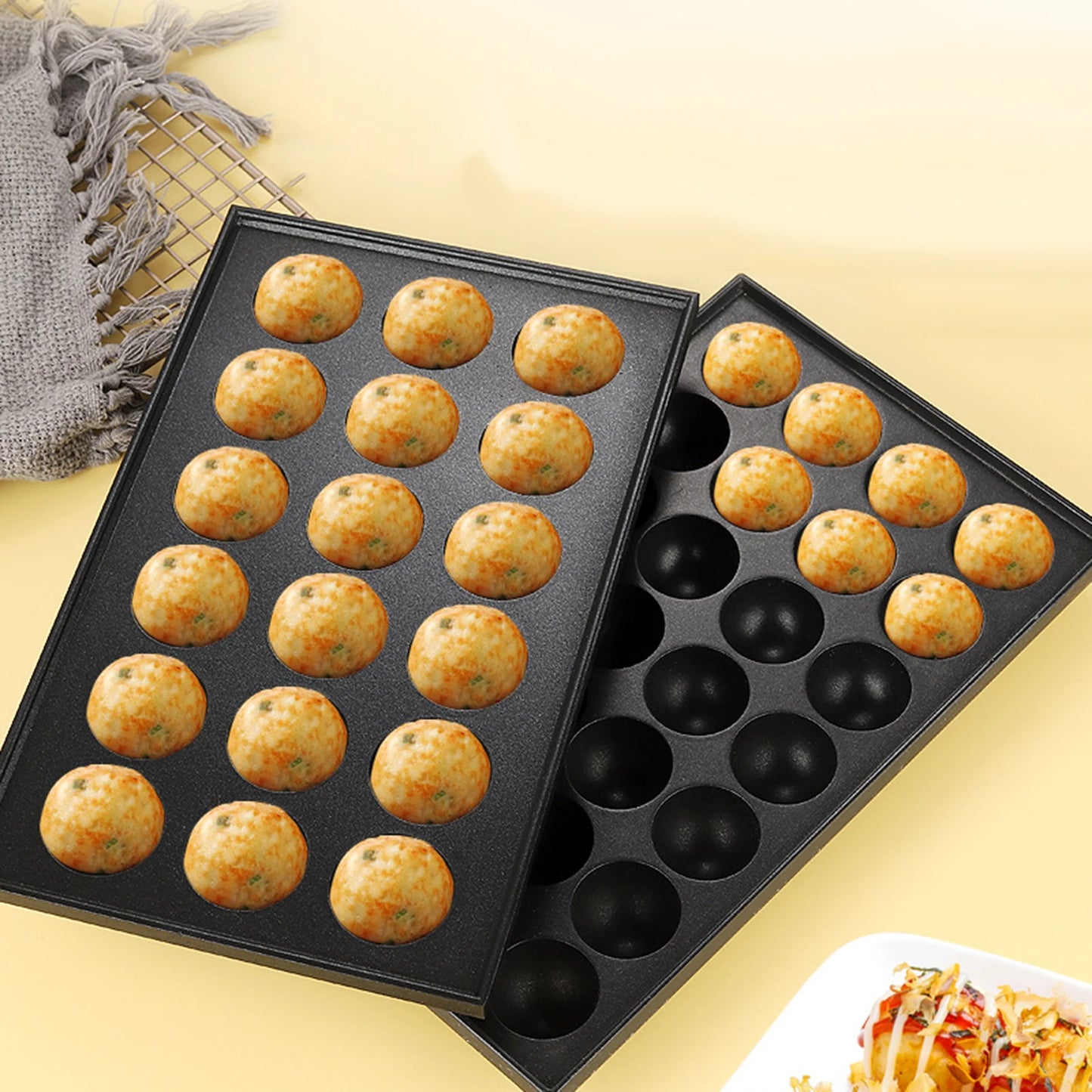 28 Cavities Takoyaki Baking Pan Octopus Meatball Plate Nonstick