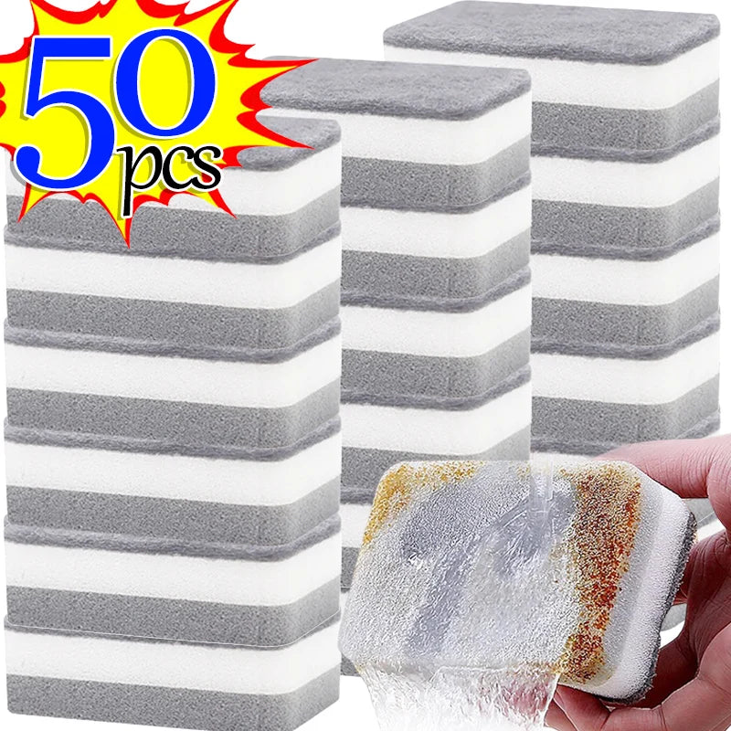 1-50Pcs Dishwashing Sponge Reusable Washable Sponge Kitchen Scouring