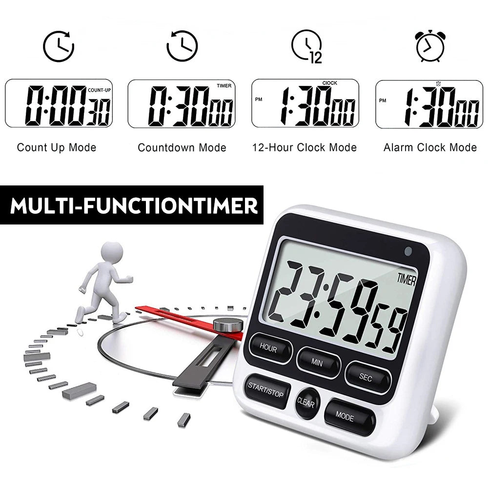 Kitchen Digital Timer LCD Display Electronic Timer Alarm Clock Cooking