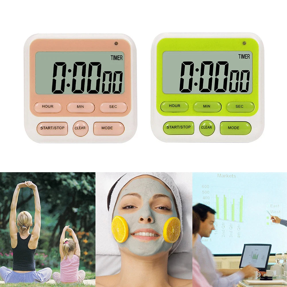 Kitchen Digital Timer LCD Display Electronic Timer Alarm Clock Cooking