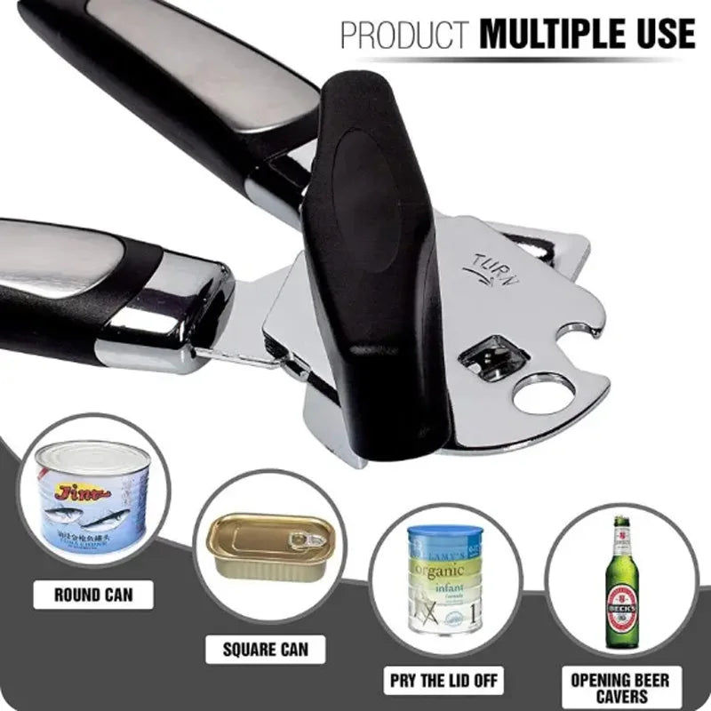 Stainless Steel Can Opener Multifunctional Grip Opener Side Cut Tins