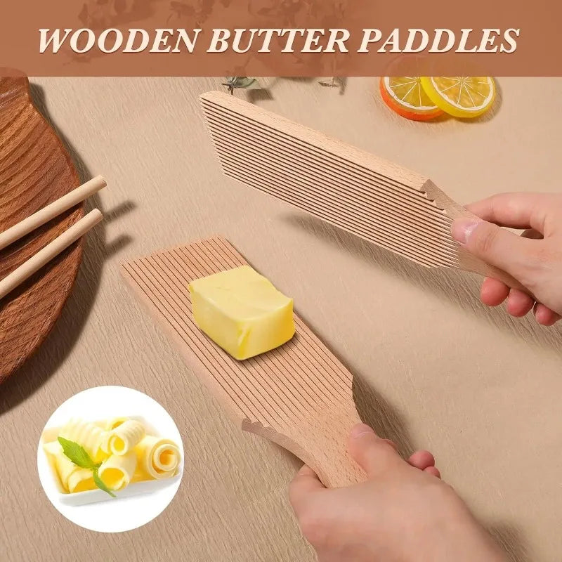 Gnocchi and Butter Board Wooden Set Italian Pasta Making Tools Ravioli