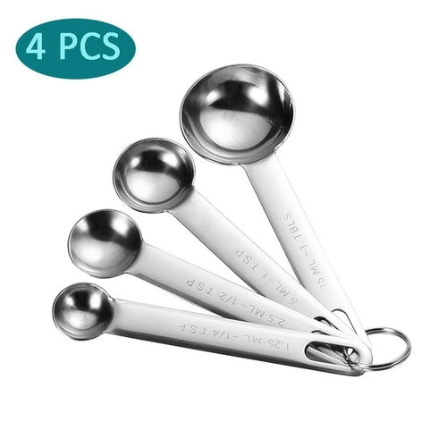 Stainless Steel Measuring Spoons Cups Set | Stainless Steel Kitchen