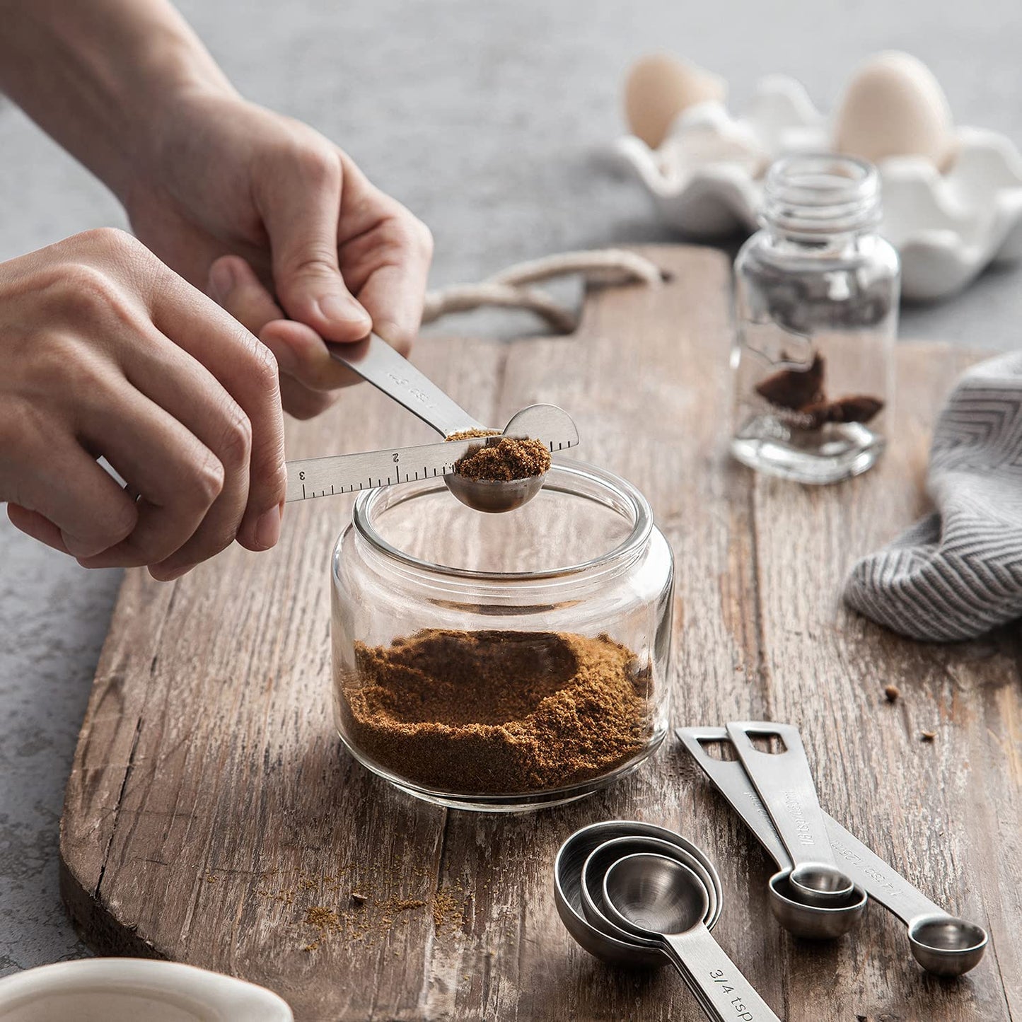 Stainless Steel Measuring Spoons Cups Set | Stainless Steel Kitchen