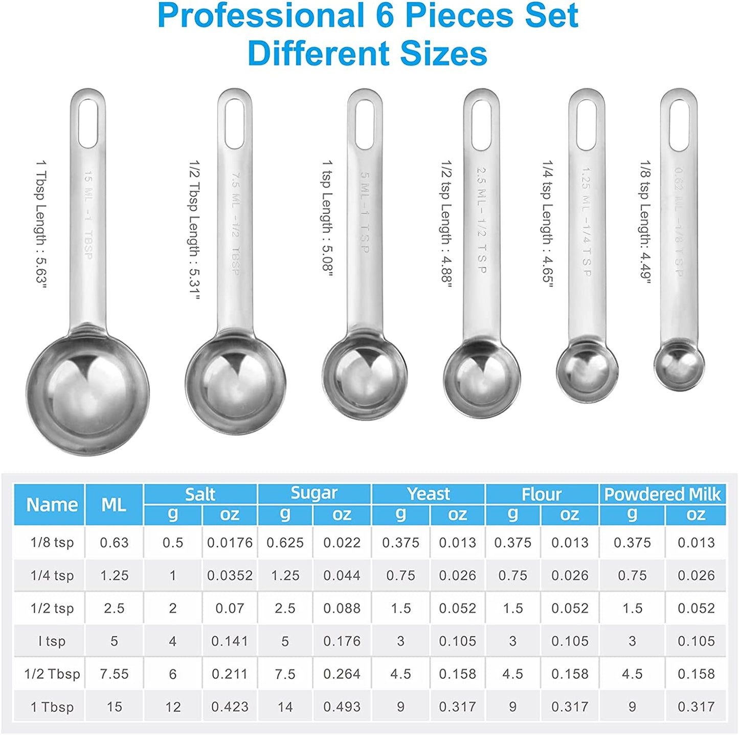 Stainless Steel Measuring Spoons Cups Set | Stainless Steel Kitchen