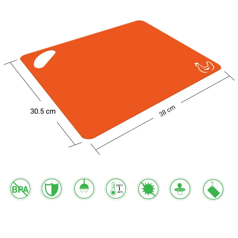 Plastic Kitchen Cutting Board Mat Set Non-Slip Cutting Board Dishwasher Safe 6 Colored for Kitchen Supplies 6pcs/Set     WJ51910